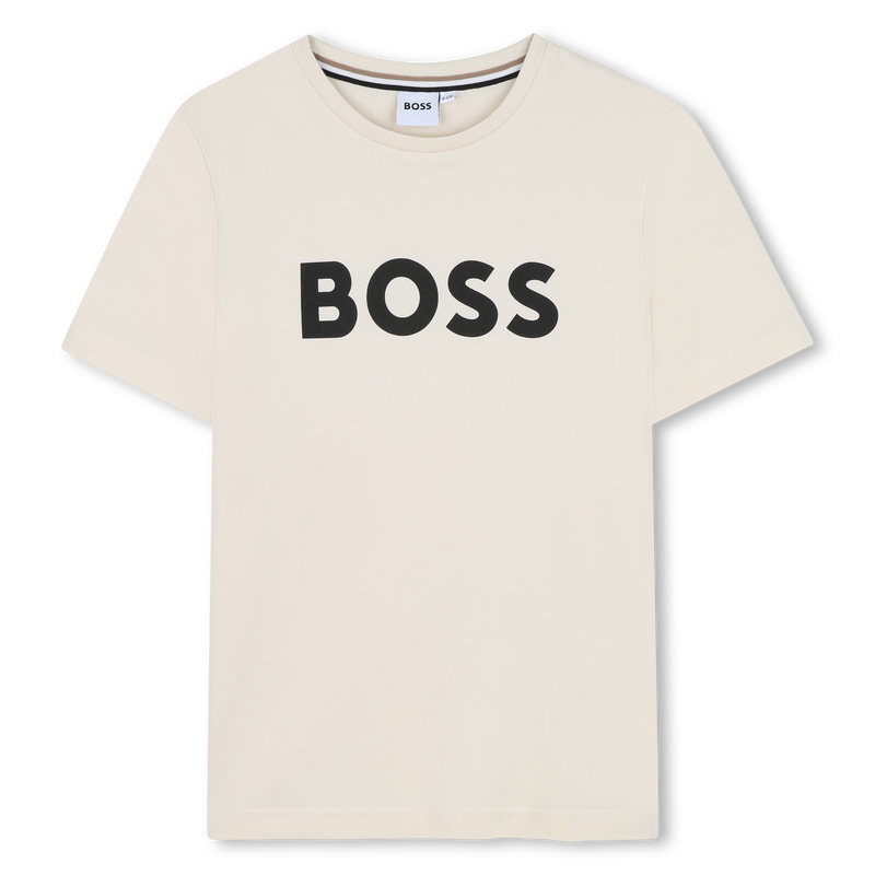 Camiseta manga corta y algod&oacute;n BOSS 
                        NI&Ntilde;O