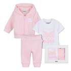 Conjunto de c&aacute;rdigan + pantal&oacute;n + camiseta BOSS 
                    NI&Ntilde;A
