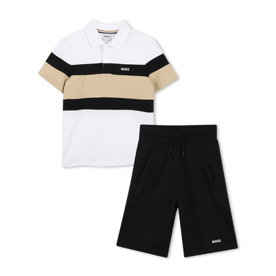 CONJUNTO POLO + BERMUDAS BOSS NI&Ntilde;O
