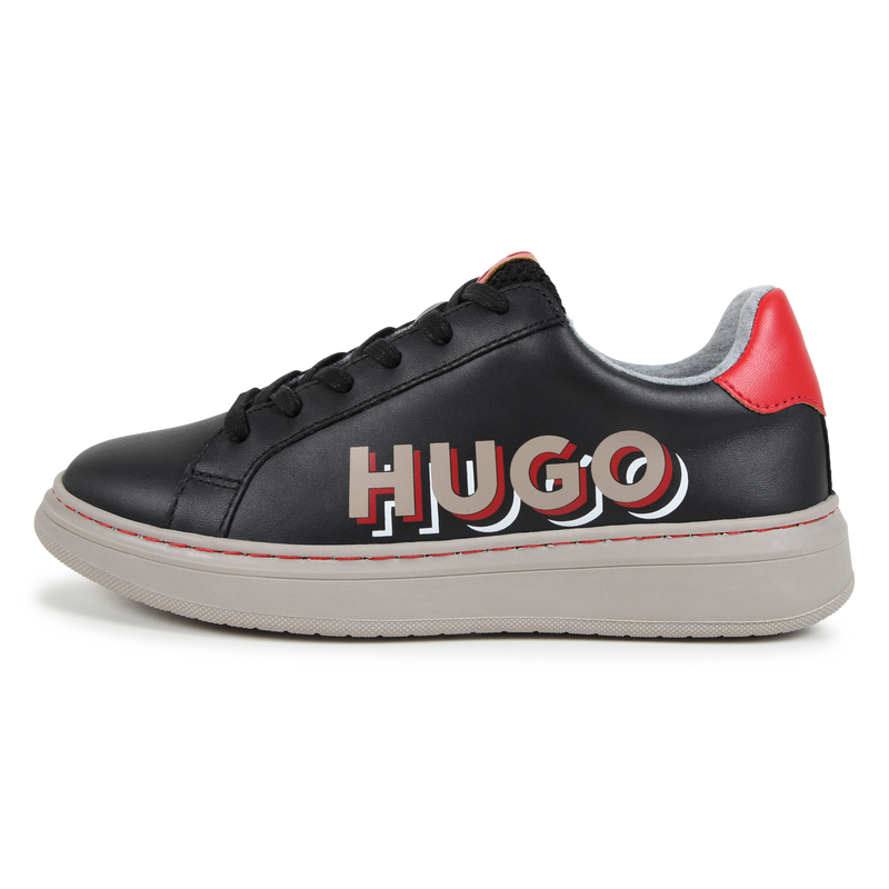 Deportivas de piel y cordones HUGO 
                        NI&Ntilde;O