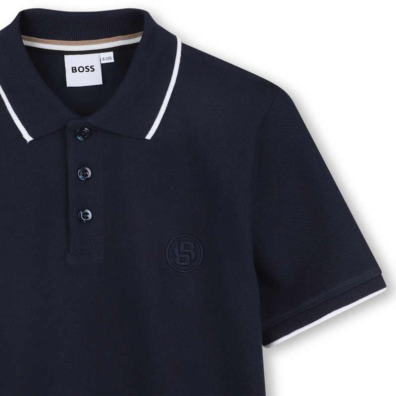 Polo recto de algod&oacute;n BOSS 
                        NI&Ntilde;O