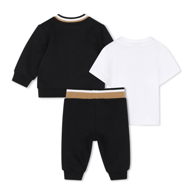 Conjunto camiseta + pantal&oacute;n + c&aacute;rdigan BOSS NI&Ntilde;O