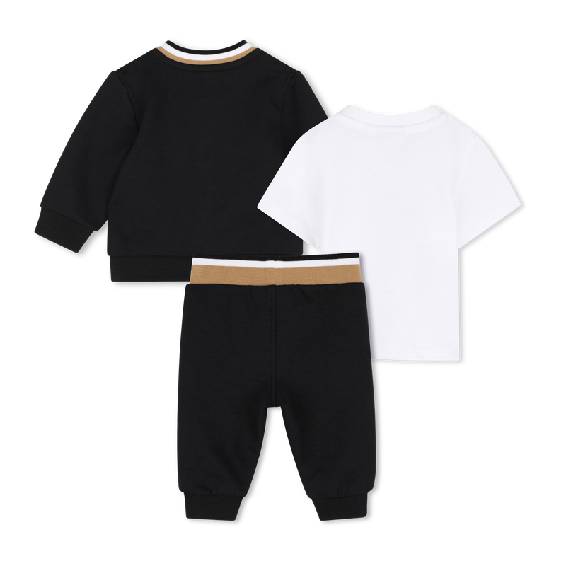 Conjunto camiseta + pantal&oacute;n + c&aacute;rdigan BOSS 
                        NI&Ntilde;O