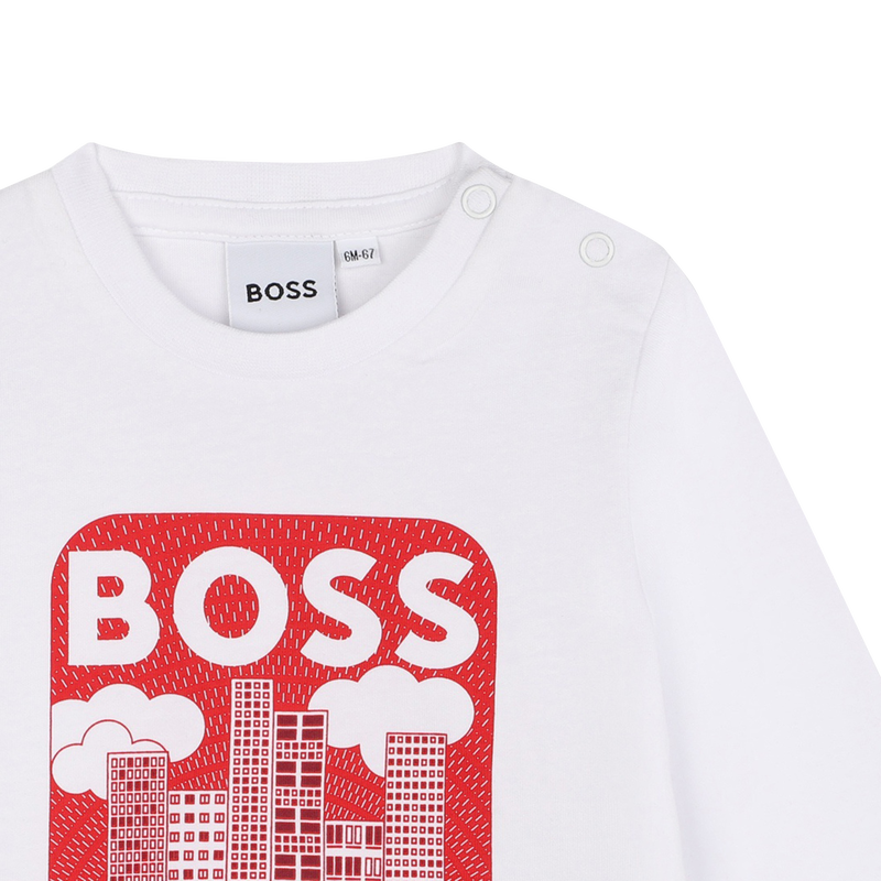 Camiseta de algod&oacute;n estampada BOSS 
                        NI&Ntilde;O