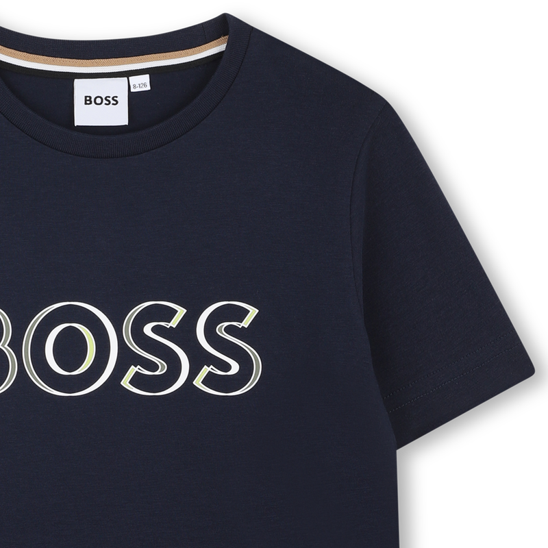 Camiseta algod&oacute;n y manga corta BOSS 
                        NI&Ntilde;O