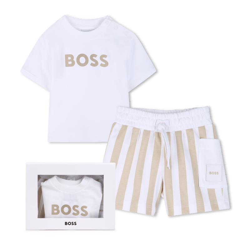 CONJUNTO CAMISETA + PANTAL&Oacute;N CORTO BOSS 
                        NI&Ntilde;O