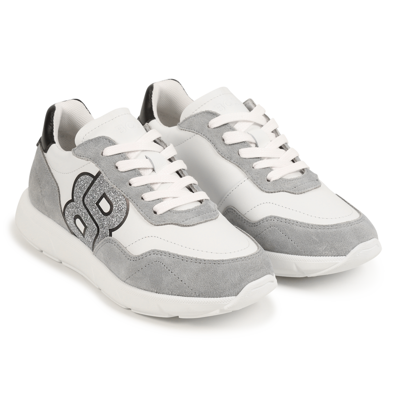 Deportivas piel con cordones BOSS 
                        NI&Ntilde;A