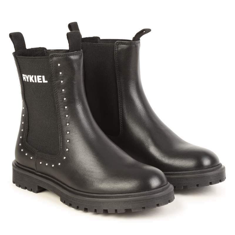 Botines de piel con el&aacute;sticos