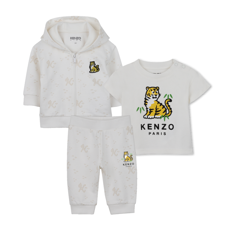 CONJUNTO DE CAMISETA, C&Aacute;RDIGAN Y PANTAL&Oacute;N KENZO KIDS 
                        UNISEXO