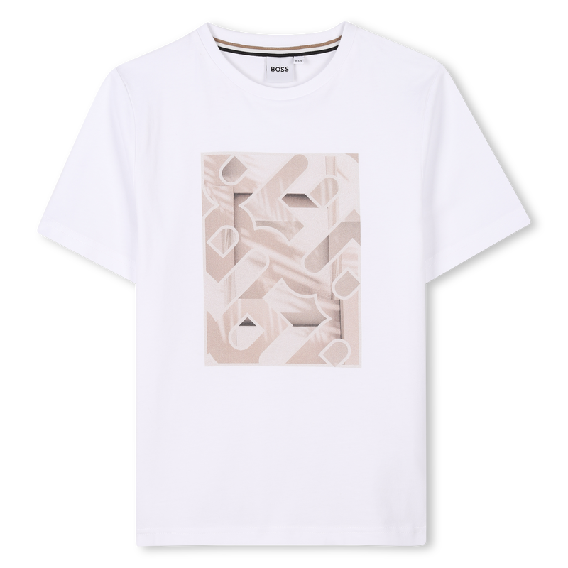 Camiseta manga corta y algod&oacute;n BOSS 
                        NI&Ntilde;O