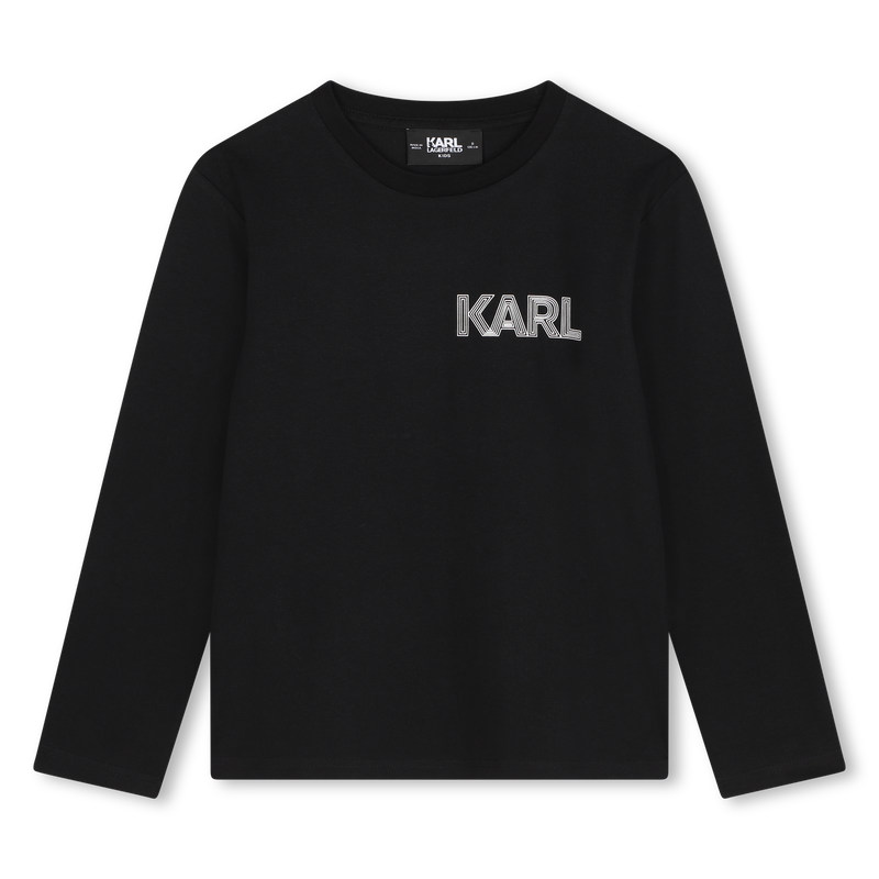 Camiseta algod&oacute;n y manga larga KARL LAGERFELD KIDS 
                        NI&Ntilde;O