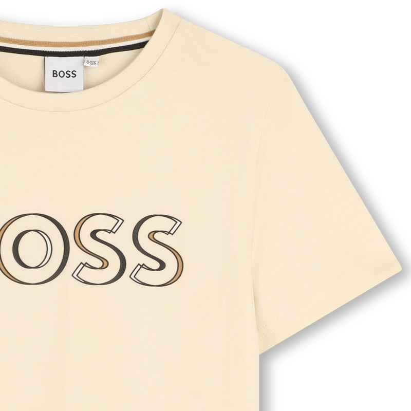 Camiseta algod&oacute;n y manga corta BOSS 
                        NI&Ntilde;O