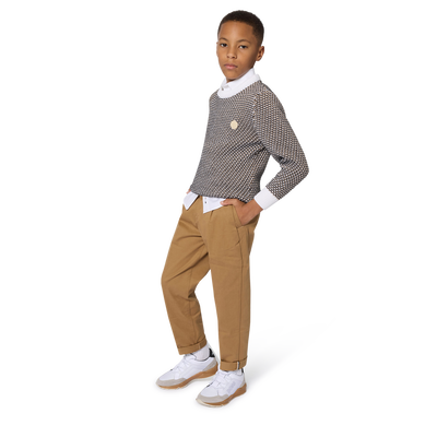 Zapatillas de imitaci&oacute;n y lona BOSS NI&Ntilde;O