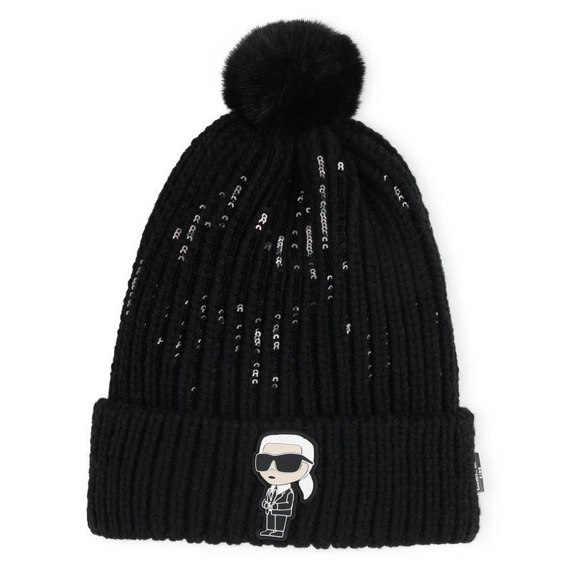 Gorro de punto con pomp&oacute;n KARL LAGERFELD KIDS 
                        NI&Ntilde;A