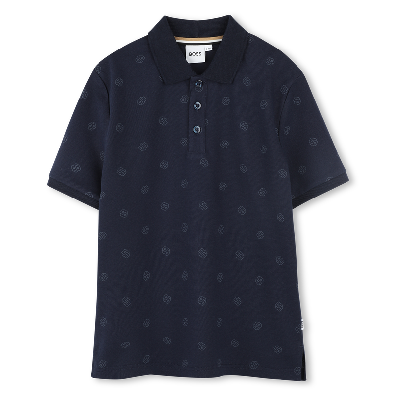 Polo recto estampado BOSS 
                        NI&Ntilde;O