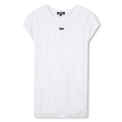 Vestido algod&oacute;n y lentejuelas DKNY NI&Ntilde;A