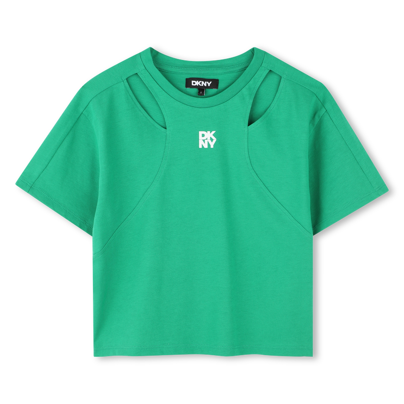 Camiseta calada de manga corta DKNY 
                        NI&Ntilde;A