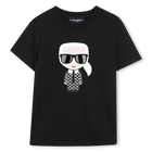 Camiseta con estampado metalizado KARL LAGERFELD KIDS 
                    NI&Ntilde;O