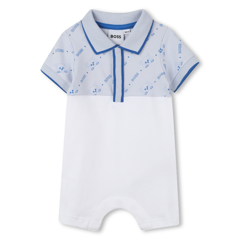 Mono corto con cuello de polo BOSS 
                        NI&Ntilde;O