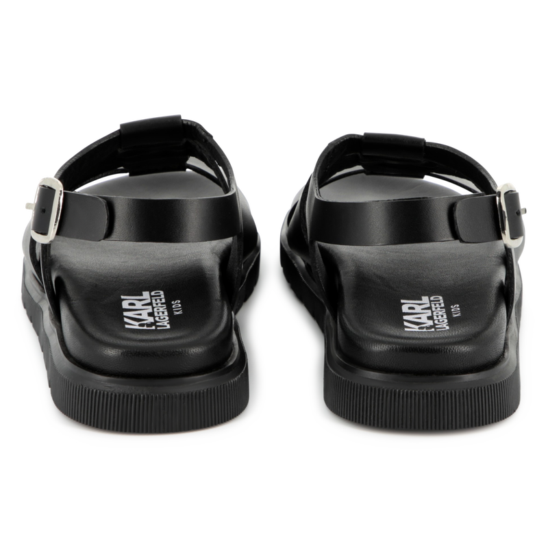 Sandalias de cuero con hebilla KARL LAGERFELD KIDS 
                        NI&Ntilde;A