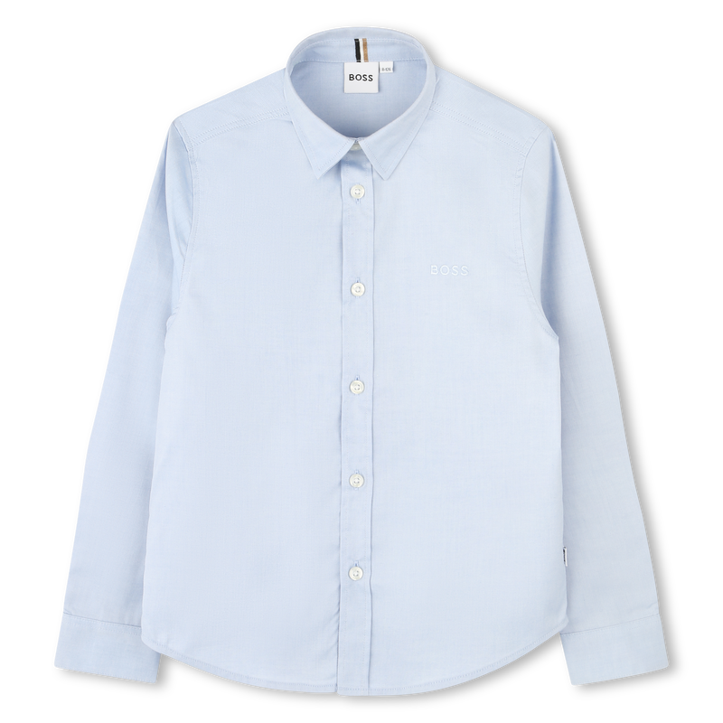 Camisa algod&oacute;n de manga larga BOSS 
                        NI&Ntilde;O