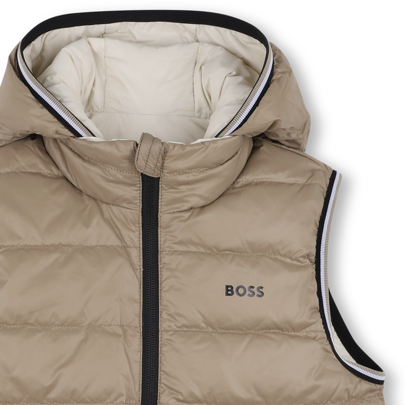 Chaqueta acolchada con capucha efecto flenn BOSS 
                        NI&Ntilde;O