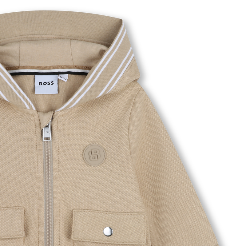 SUDADERA CON CAPUCHA CON CREMALLERA BOSS 
                        NI&Ntilde;O