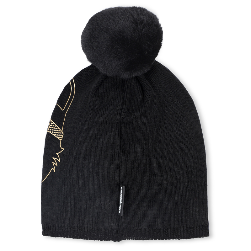Gorro de punto con pomp&oacute;n KARL LAGERFELD KIDS 
                        NI&Ntilde;A