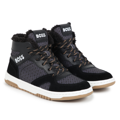 Zapatillas de cordones y piel BOSS NI&Ntilde;O