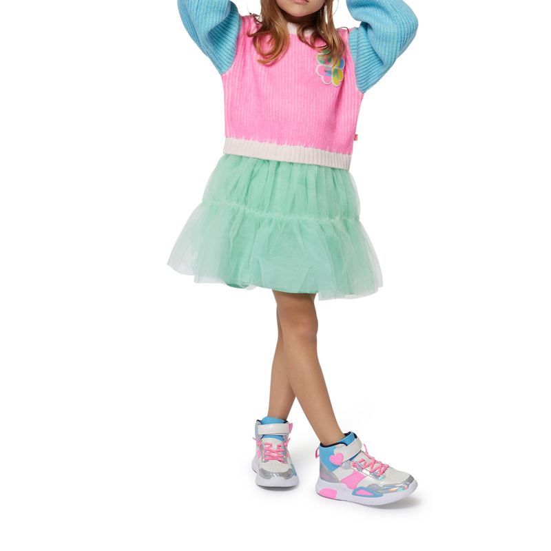 Vestido bimaterial BILLIEBLUSH 
                        NI&Ntilde;A