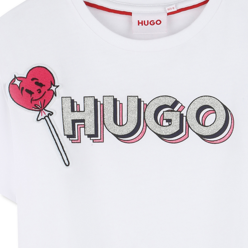 Camiseta con parche y logo HUGO 
                        NI&Ntilde;A