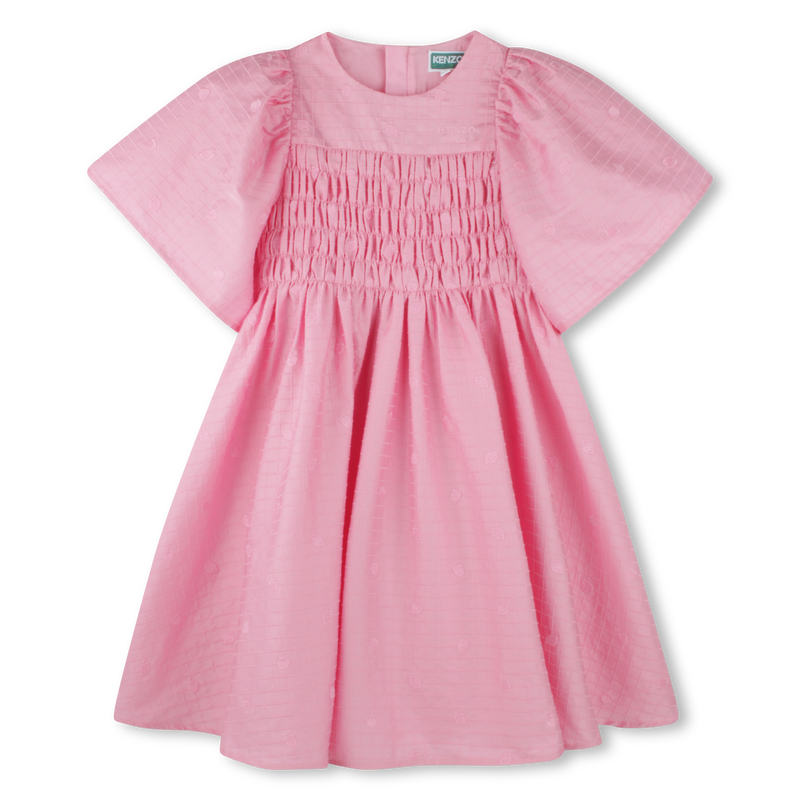 Vestido bordado de raso KENZO KIDS 
                        NI&Ntilde;A