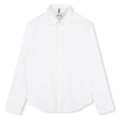 Camisa algod&oacute;n de manga larga BOSS NI&Ntilde;O