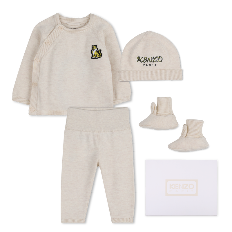 Conjunto de sweater, pantalones, gorro y calcetine KENZO KIDS 
                        UNISEXO