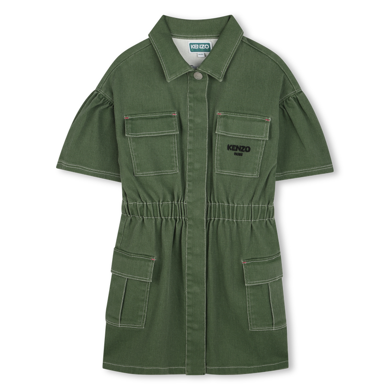 Vestido sahariano de algod&oacute;n KENZO KIDS 
                        NI&Ntilde;A