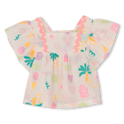 Blusa manga corta con volantes BILLIEBLUSH 
                    NI&Ntilde;A