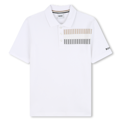 Polo recto con banda de rayas BOSS NI&Ntilde;O
