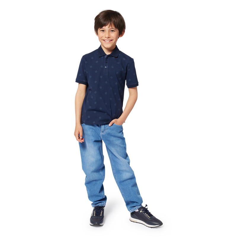 Polo recto estampado BOSS 
                        NI&Ntilde;O