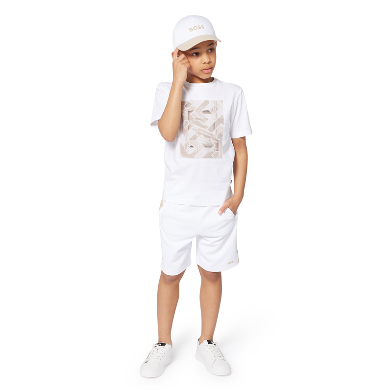 Camiseta manga corta y algod&oacute;n BOSS 
                        NI&Ntilde;O