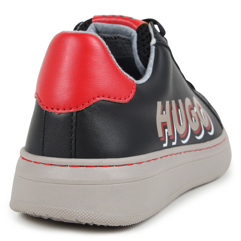 Deportivas de piel y cordones HUGO 
                        NI&Ntilde;O