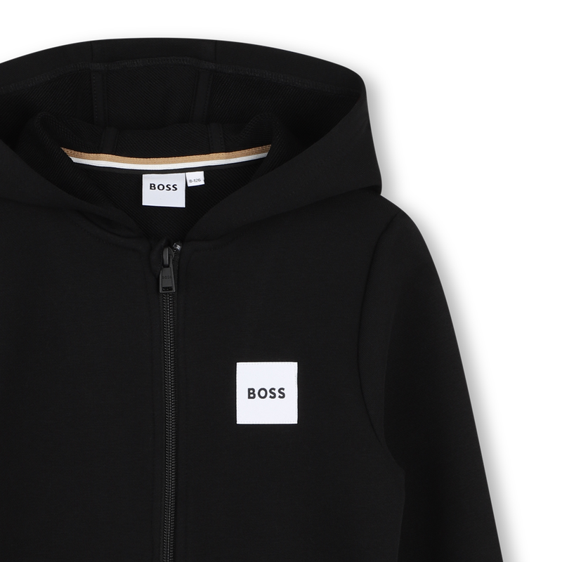 SUDADERA CON CAPUCHA CON CREMALLERA BOSS 
                        NI&Ntilde;O