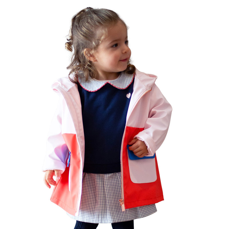 Impermeable tricolor CARREMENT BEAU 
                        NI&Ntilde;A