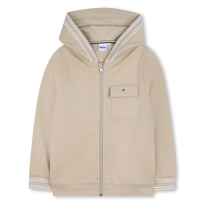 SUDADERA CON CAPUCHA CON CREMALLERA BOSS NI&Ntilde;O