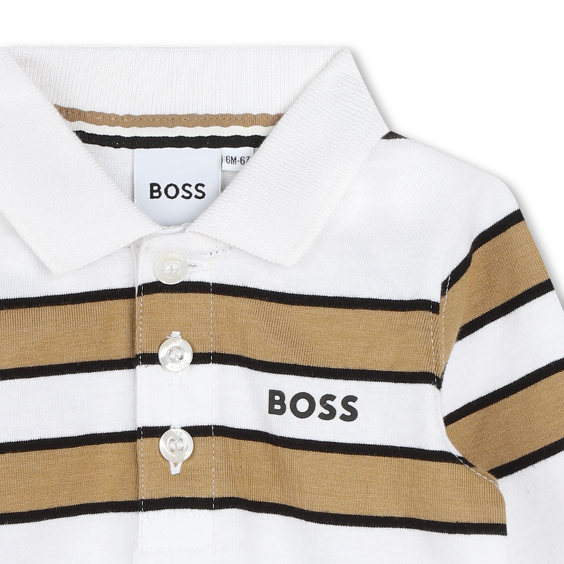 Polo de algod&oacute;n de rayas BOSS 
                        NI&Ntilde;O