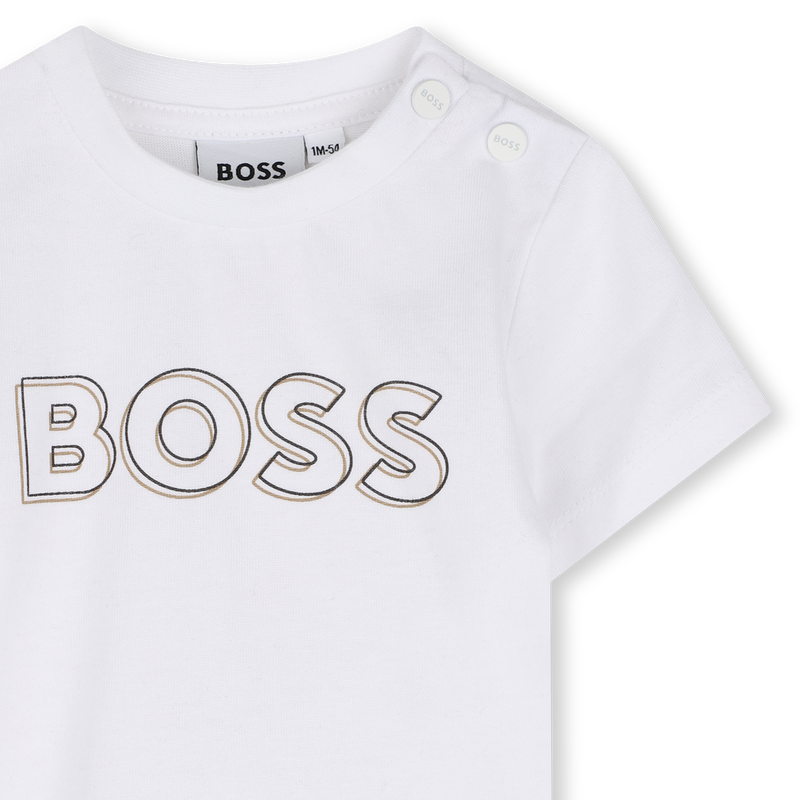 Conjunto camiseta + pantal&oacute;n + c&aacute;rdigan BOSS 
                        NI&Ntilde;O