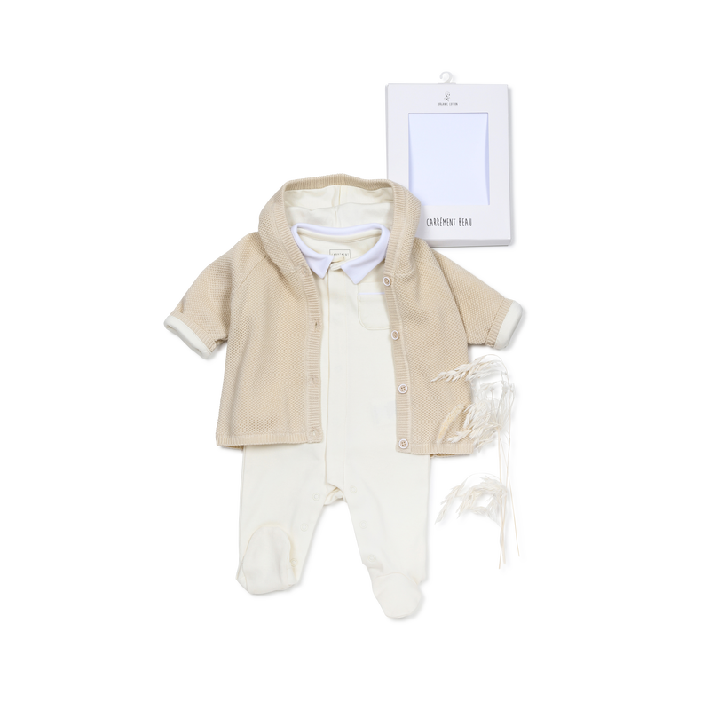 Chaqueta con capucha de punto