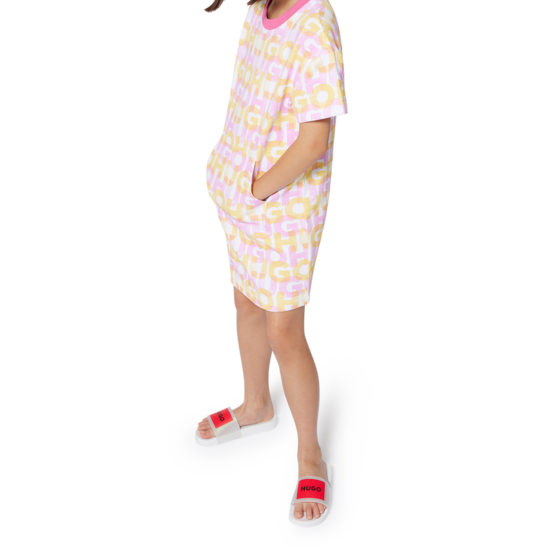 Vestido de mulet&oacute;n estampado HUGO 
                        NI&Ntilde;A