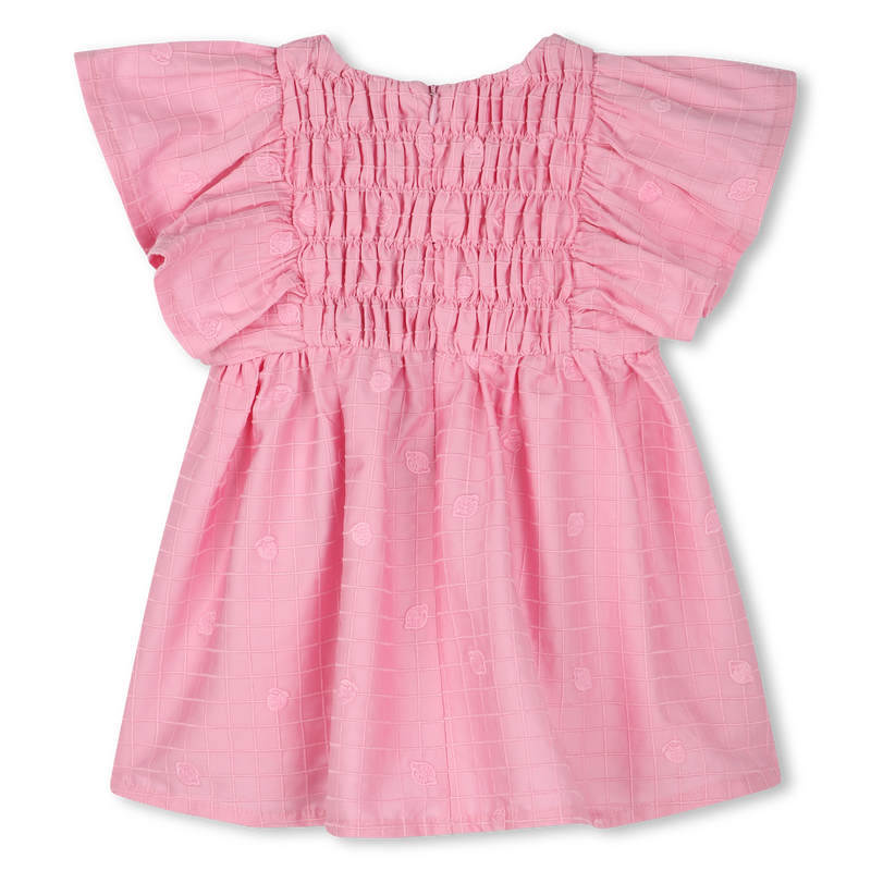 Vestido bordado de raso KENZO KIDS 
                        NI&Ntilde;A