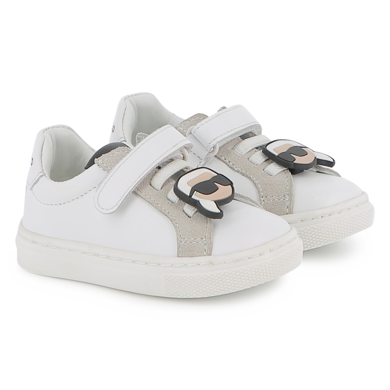 Zapatillas bajas de piel de vaca KARL LAGERFELD KIDS 
                        UNISEXO