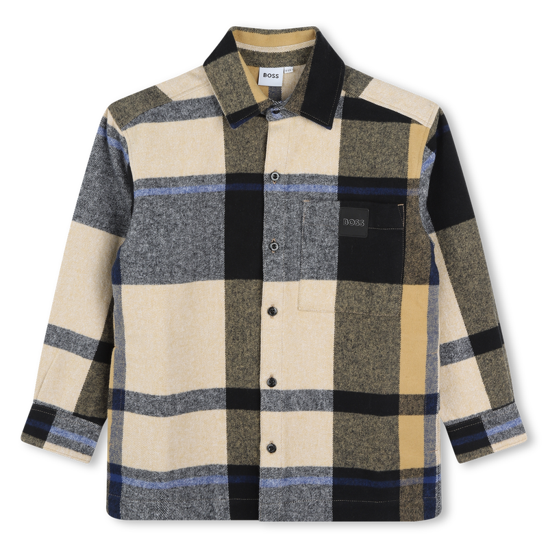 Camisa algod&oacute;n de manga larga BOSS 
                        NI&Ntilde;O